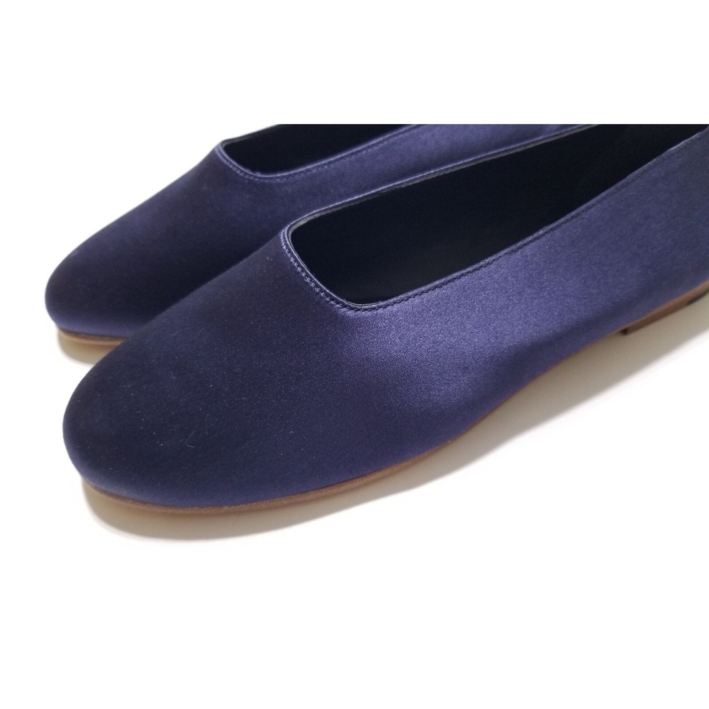 Vince Maxwell Italian Satin Ballet Flat Navy Blue NIB Size 6 $225 - Picture 11 of 16